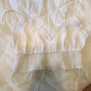 Super down cropped mesh bra top